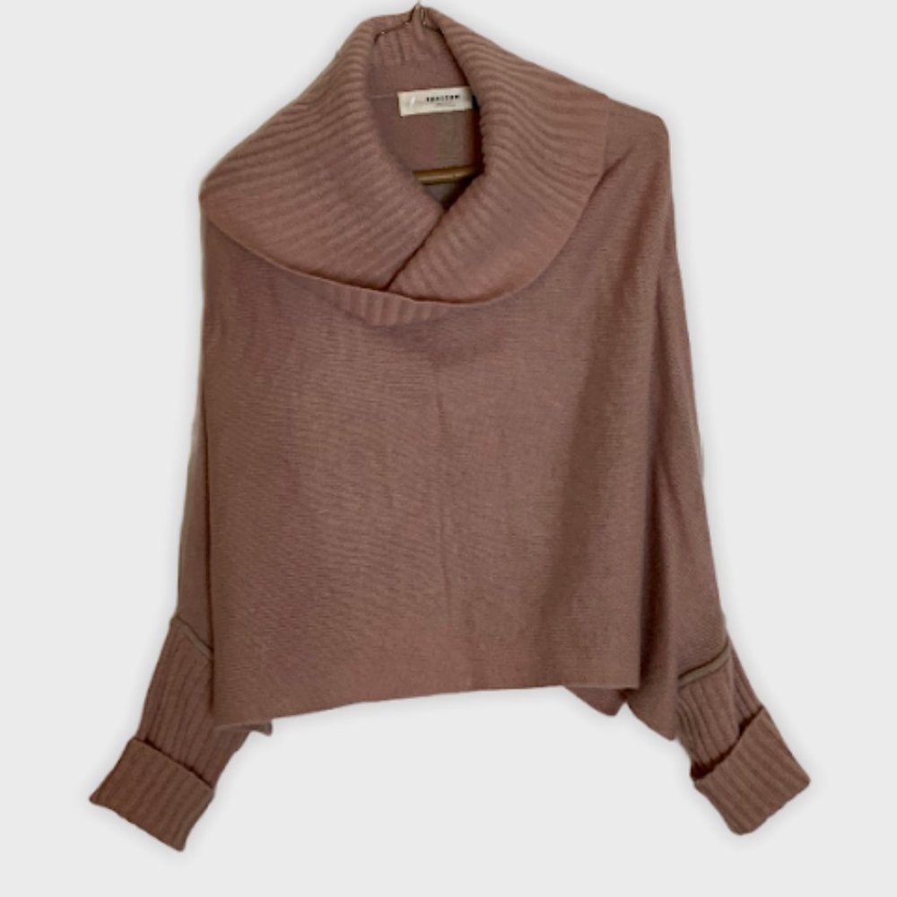 Anthropologie Sparrow Pink Cashmere Cowl Poncho S